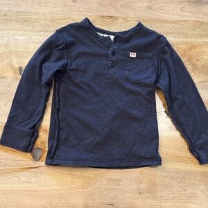 Kids Navy black Long Sleeve Shirt 4T